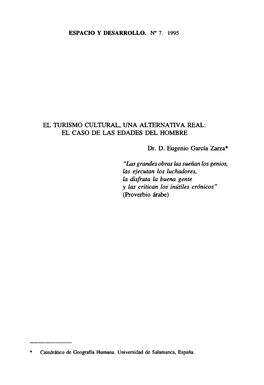 El Turismo Cultural, Una Alternativa Real: El Caso De Las Edades Del Hombre