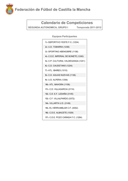 Calendario De Competición