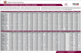 PRICES of Supermarket ITEMS in TRINIDAD & TOBAGO