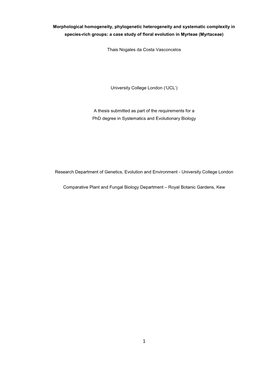 Morphological Homogeneity, Phylogenetic Heterogeneity and Systematic Complexity in Species-Rich Groups: a Case Study of Floral Evolution in Myrteae (Myrtaceae)