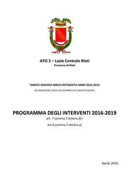 Aps-Programma Degli Interventi Mti 2