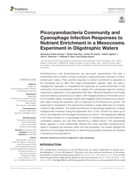 Picocyanobacteria Community and Cyanophage Infection Responses to Nutrient Enrichment in a Mesocosms Experiment in Oligotrophic Waters