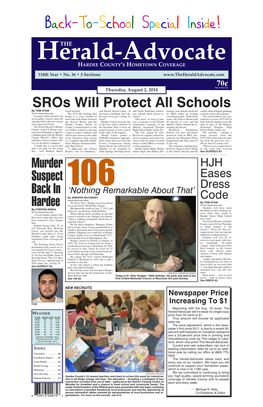 Back-To-School Special Inside! Sros Will Protect All Schools