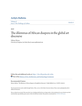 The Dilemmas of African Diaspora in the Global Art Discourse Sabrina Moura University of Campinas, Sao Paulo, Brazil, Sasaroca@Hotmail.Com