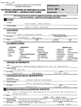 National Register of Historic Places Inventory - Nomination Form