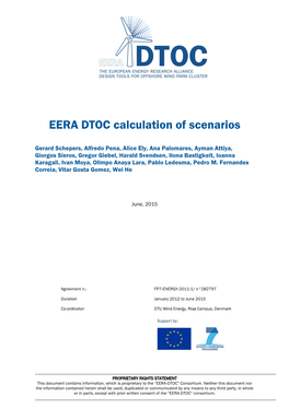 EERA DTOC Calculation of Scenarios