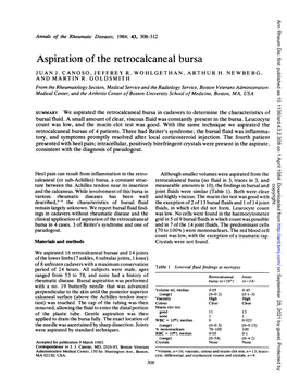 Aspiration of the Retrocalcaneal Bursa JUAN J