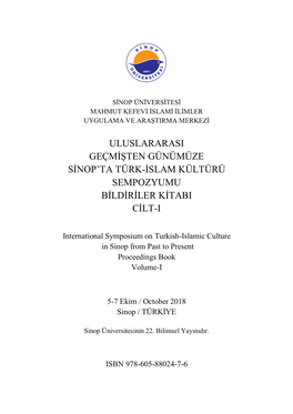 Uluslararası Geçmişten Günümüze Sinop'ta Türk-Islam Kültürü