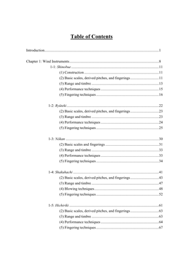 Table of Contents