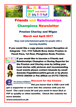 Friends and Relationships Champions Newsletter