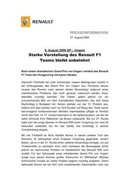 Starke Vorstellung Des Renault F1 Teams Bleibt Unbelohnt