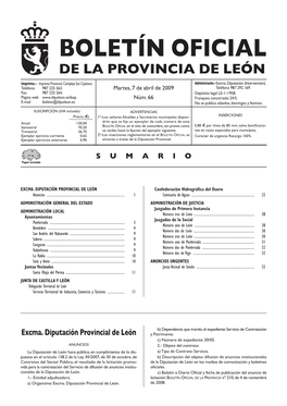 Boletín Oficial De La Provincia De León