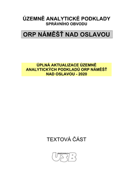 Úplná Aktualizace Územně Analytických Podkladů Orp Náměšť Nad Oslavou - 2020