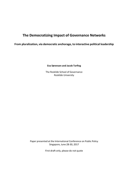 The Democratizing Impact of Governance Networks