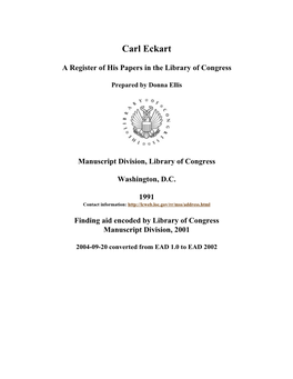 Papers of Carl Eckart