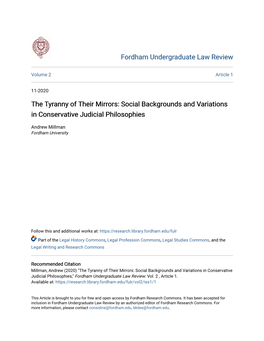 Social Backgrounds and Variations in Conservative Judicial Philosophies