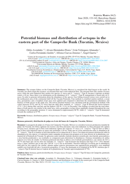 Potential Biomass and Distribution of Octopus in the Eastern Part of the Campeche Bank (Yucatán, Mexico)