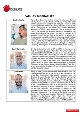 Faculty Biographies