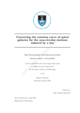 Correcting the Rotation Curve of Spiral Galaxies for the Non-Circular Motions Induced by a Bar Town