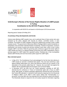 ILGA-Europe's Review of the Human Rights Situation of LGBTI People In