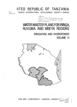 Iited Republic of Tanzania Water Master Plans For