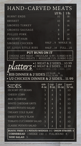 Burnt End Bbq Menu Board