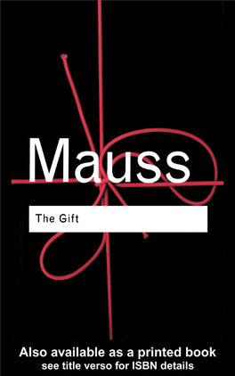 Mauss Was One to Which Few Can Be Compared