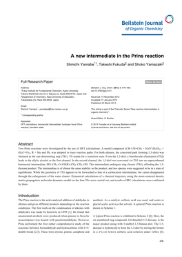 A New Intermediate in the Prins Reaction