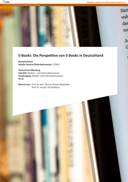 Die Perspektive Von E-Books in Deutschland