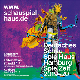 Deutsches Schau Spielhaus Hamburg Spielzeit 2019–20 Www