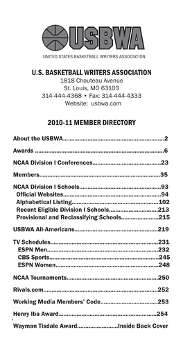 2010-11 USBWA Member Directory