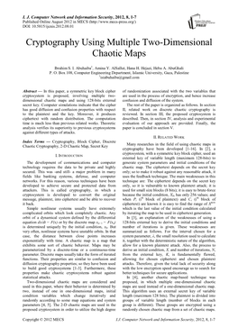 Cryptography Using Multiple Two-Dimensional Chaotic Maps