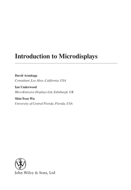 Introduction to Microdisplays