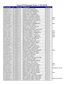 LP Pre-Order Report 7-25-18.Xls