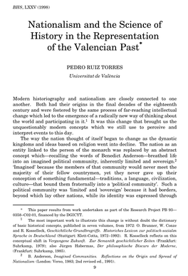 Nationalism and the Science of History in the Representation of the Valencian Past
