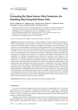 Evaluating the Open Source Data Containers for Handling Big Geospatial Raster Data