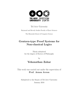 Gentzen-Type Proof Systems for Non-Classical Logics Yehonathan