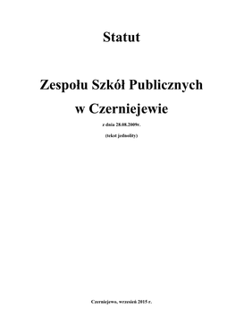 Statut Zespołu Szkół Publicznych W Czerniejewie