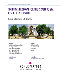 Technical Proposal for the Tskaltubo Spa Resort Development