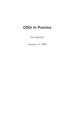 Osgi in Practice