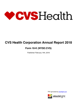 CVS Health Corporation Annual Report 2018