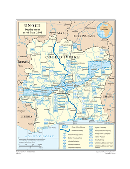 CÔTE D'ivoire GHANA Tafiré Bania Bolé 9 B ° Anda Kokpingue M B HQ Sector East GHANA 9° Morondo a O GUINEA U