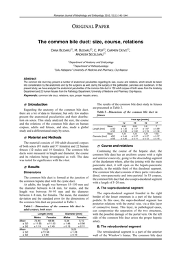 Download PDF the Common Bile Duct: Size, Course, Relations