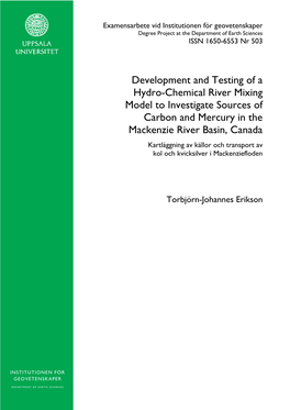 Development and Testing of a Hydro-Chemical River Mixing