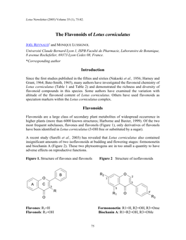 The Flavonoids of Lotus Corniculatus