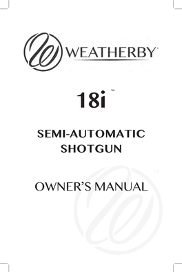 18I Semi-Automatic Shotgun Manual