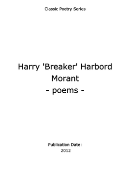 Harbord Morant - Poems