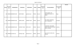 English Committee 8 File.No New Reg No Candidatename Fathername Mothername Gender Category Subcateg Ory Parmanentaddress Parmane