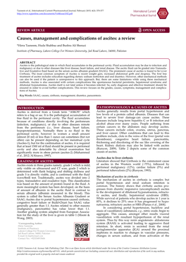 Causes, Management and Complications of Ascites: a Review