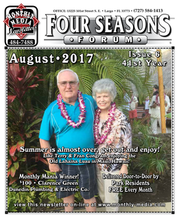 FOUR SEASONS 484-7488 • F O R U M • S Issue 6 Augustï2017 41St Year